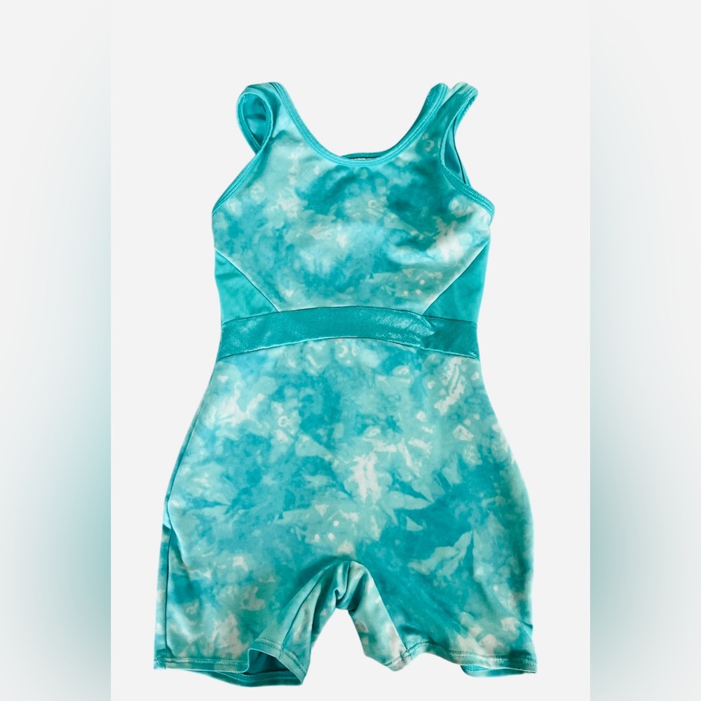 Cat and Jack Tie Dye Leotard with Shorts Turquoise Size S (6/6x)